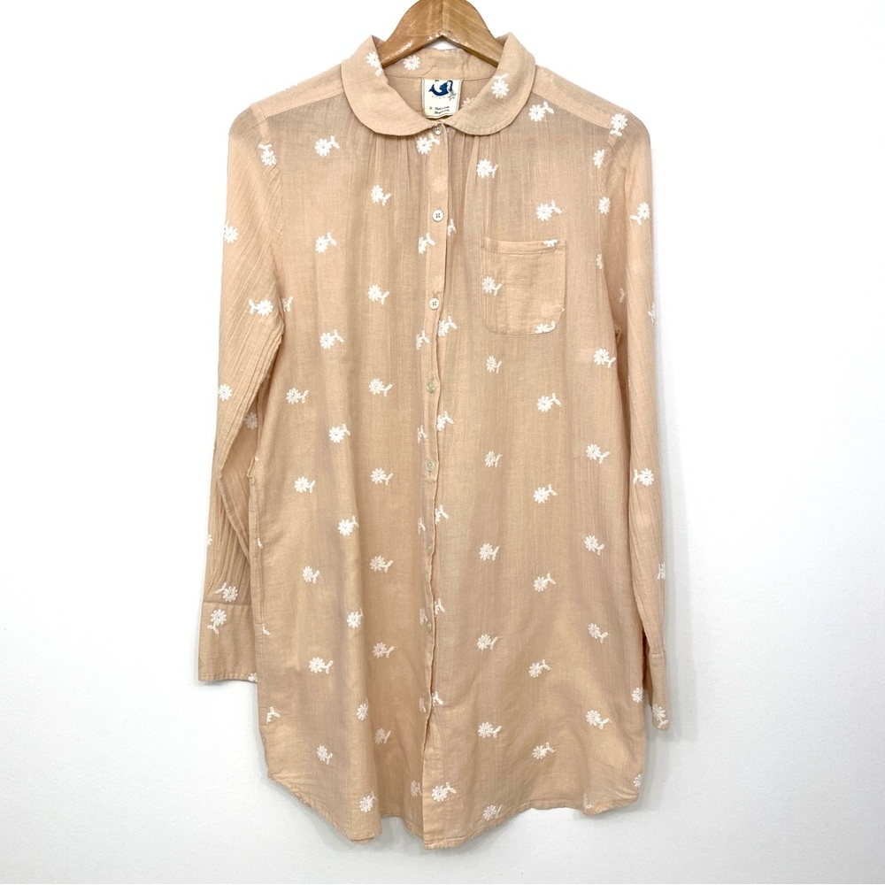 Anthropologie Mermaid Swim Peachy Pink Cotton Tunic Beach Cover-Up Women’s S